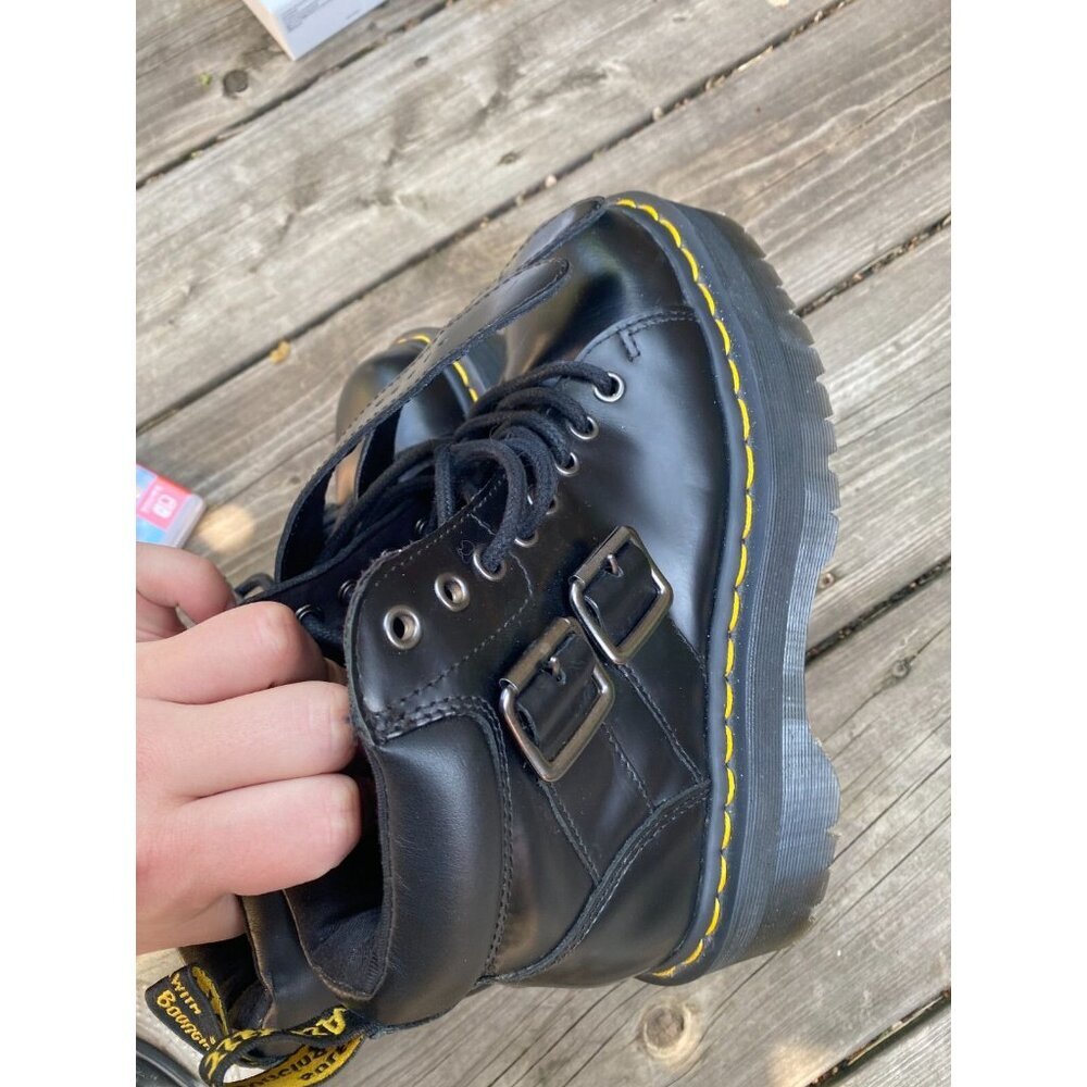 Dr Martens Black Platform Buckle Ankle Boots - Women's - Picture 3 of 11